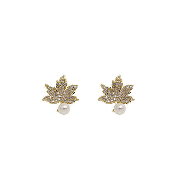 Maple Leaf Pearl Earrings