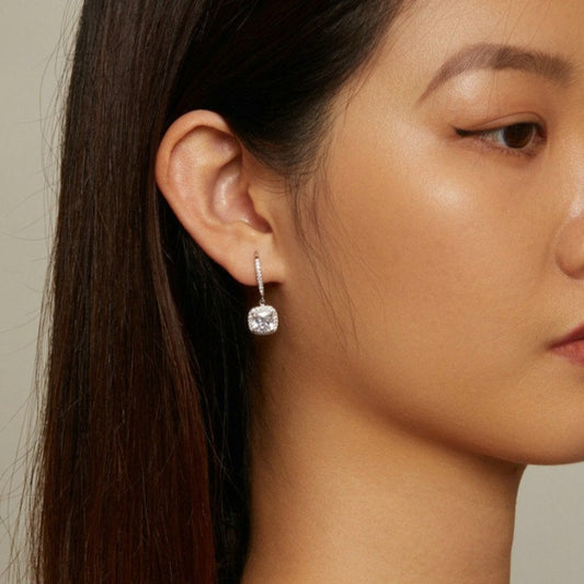 Square Geometric Drop Earrings